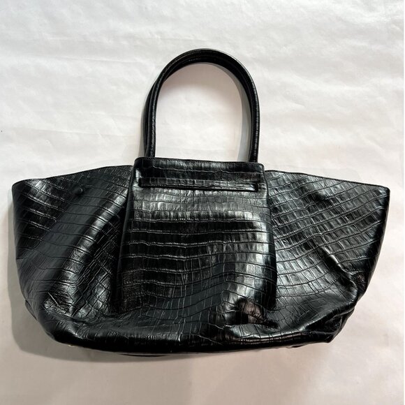 DeMellier Black Croc-Embossed Tote - Picture 2 of 8